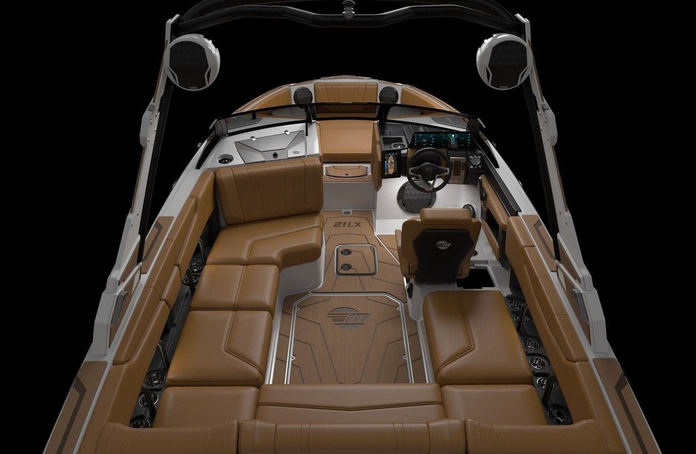 The interior of a Malibu 21 LX from above