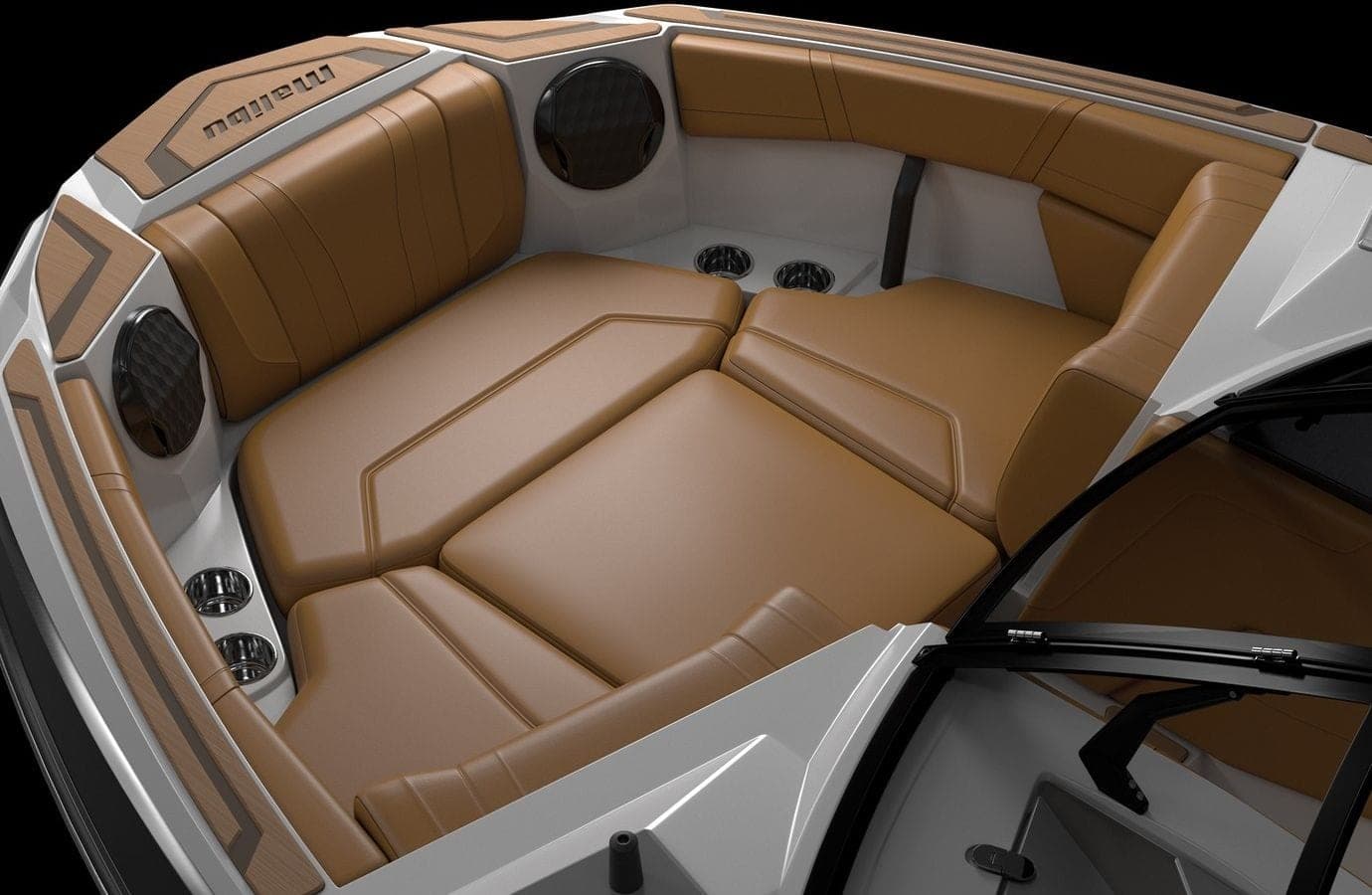 The bow seating of a Malibu 21 LX