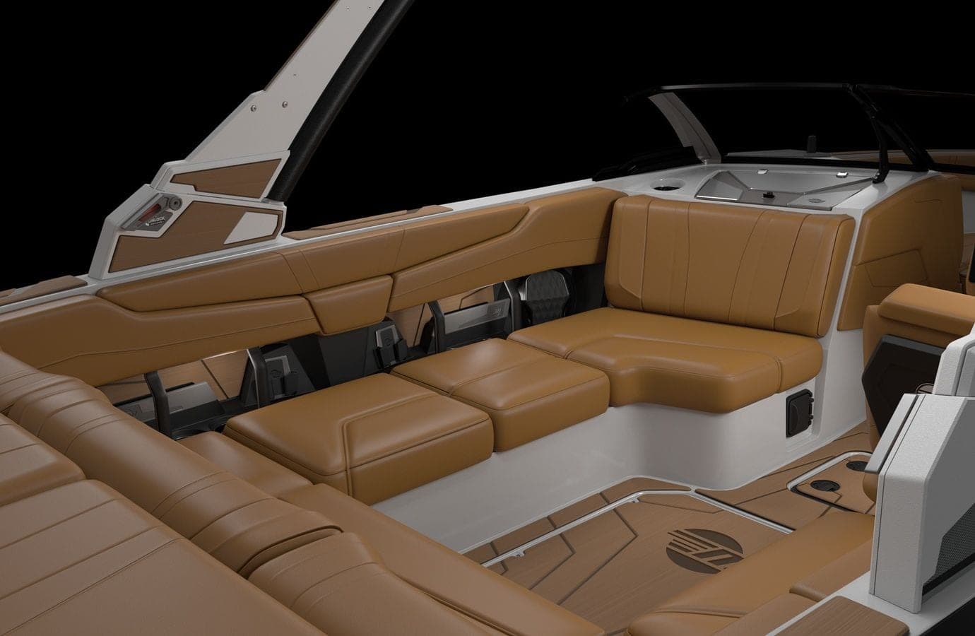 The cockpit seating of a Malibu 21 LX