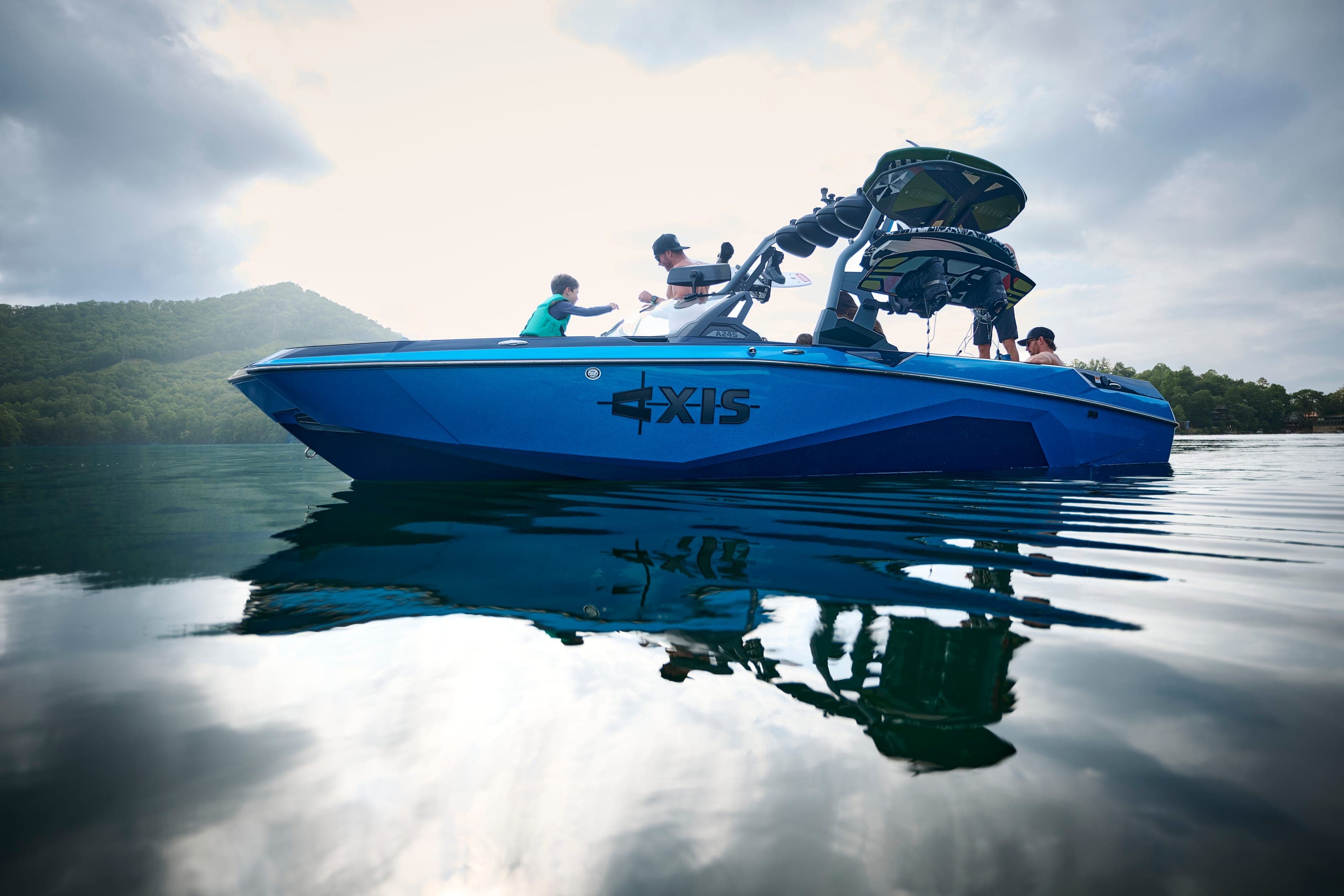 An Axis A245 at rest on calm water