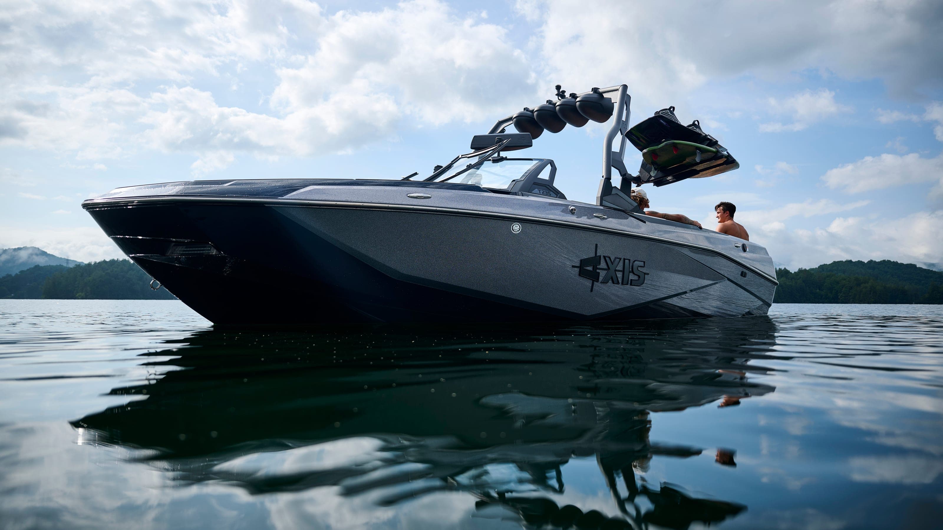 An Axis T235 at rest on calm water