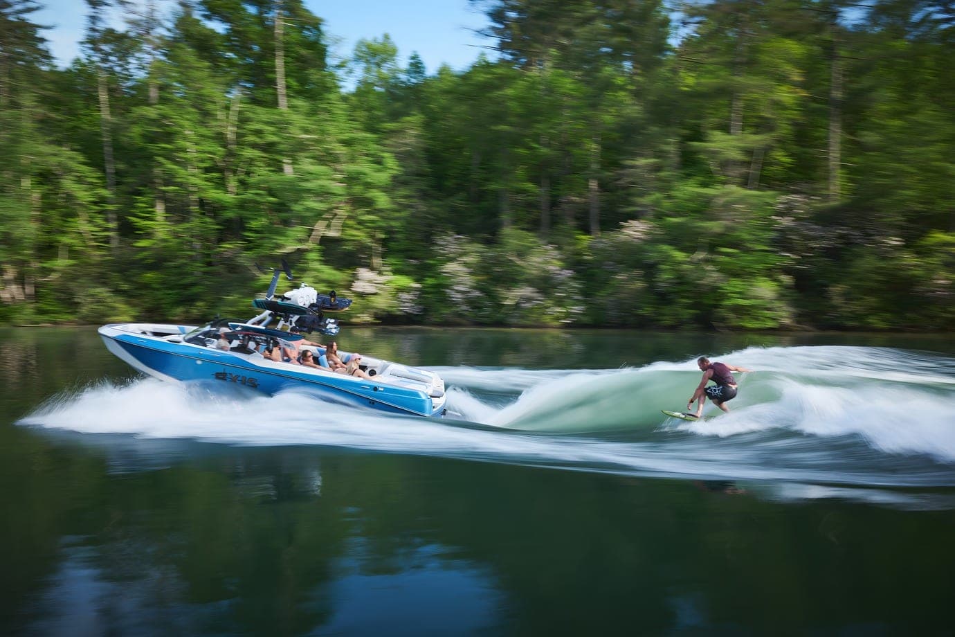 A foil rider behind an Axis T250