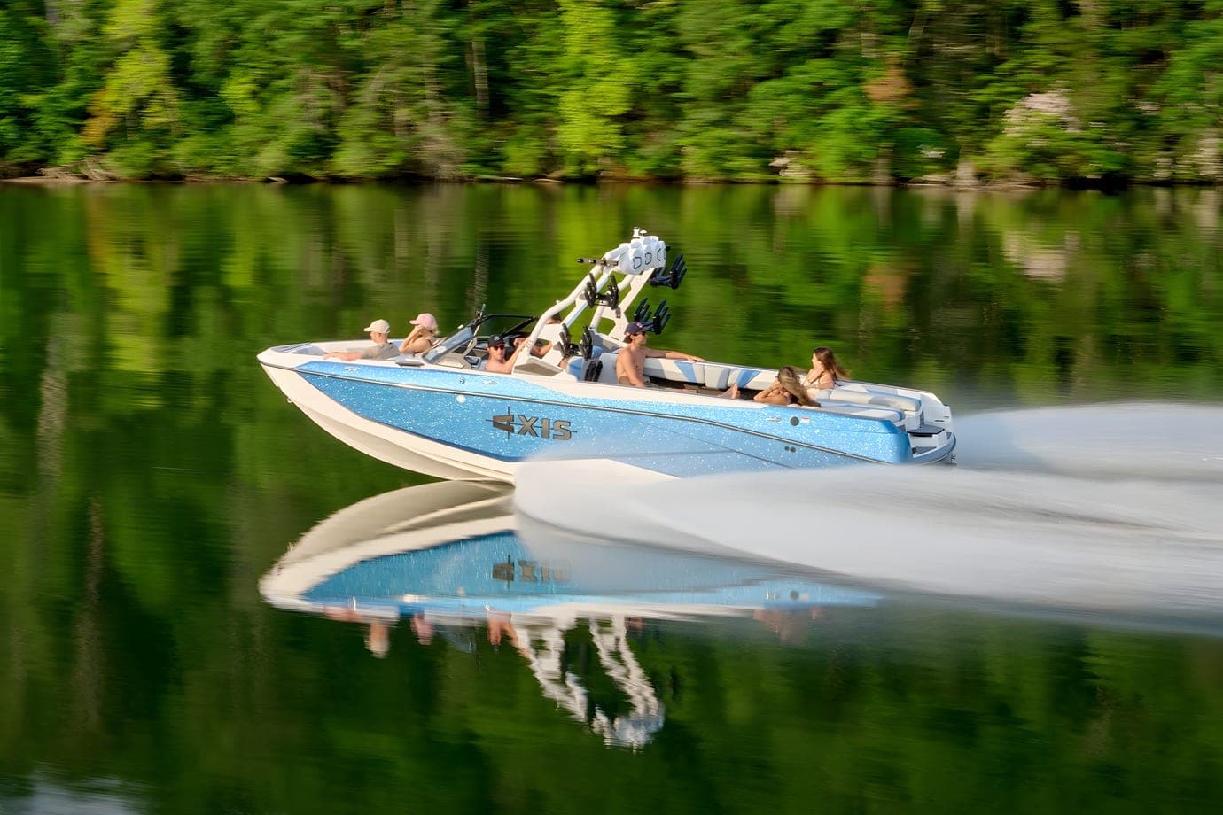 An Axis T250 at speed on still water