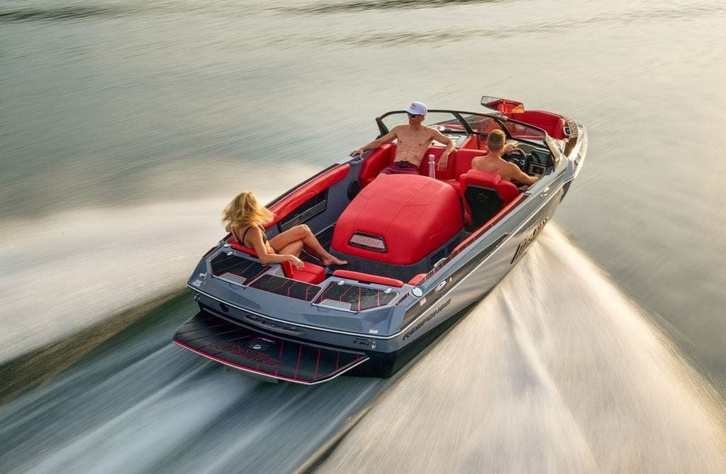 A Malibu Response TXi from above at speed in golden light